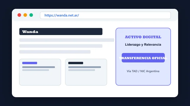 Vista del activo digital estratégico wanda.net.ar y transferencia formal