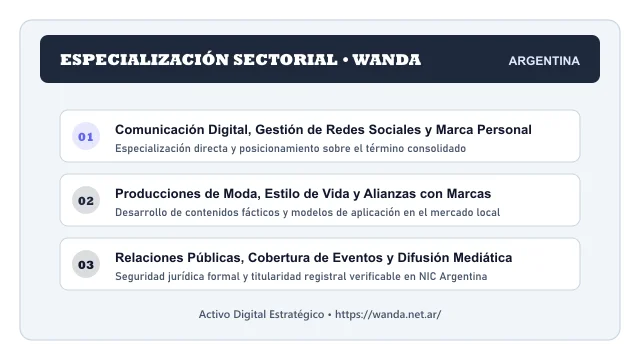 Pilares temáticos y especialización sectorial de Wanda en Argentina